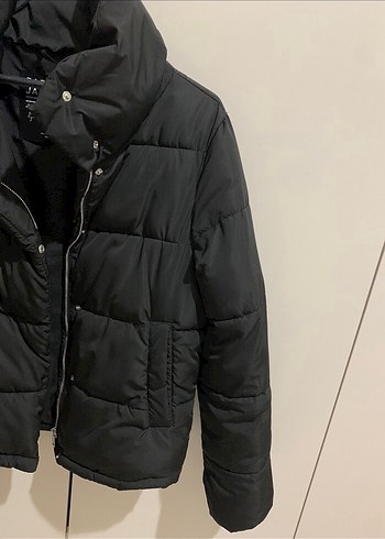 Düğmeli Siyah Kadın Kışlık Mont - Görsel 3