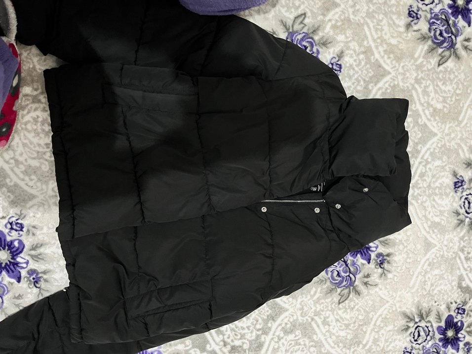 Düğmeli Siyah Kadın Kışlık Mont - Görsel 5