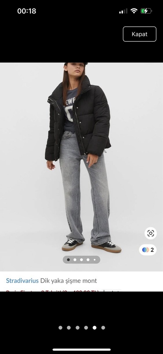 Düğmeli Siyah Kadın Kışlık Mont - Görsel 2