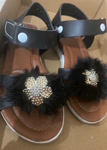 Kız Çocuk Kahverengi Tüylü Bohem Sandalet - Görsel 2