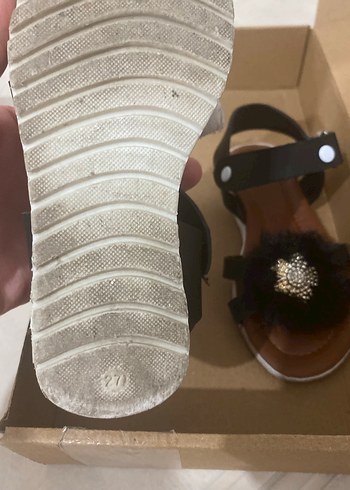 Kız Çocuk Kahverengi Tüylü Bohem Sandalet - Görsel 3