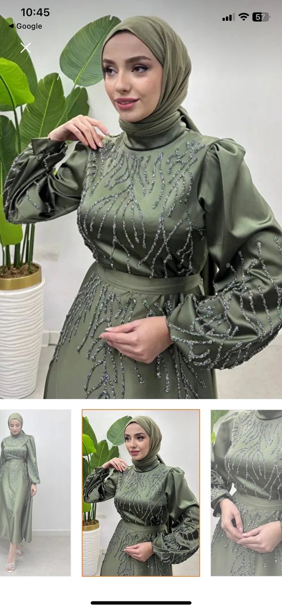 Nakışlı Salaş Uzun Abiye Elbise - Görsel 3