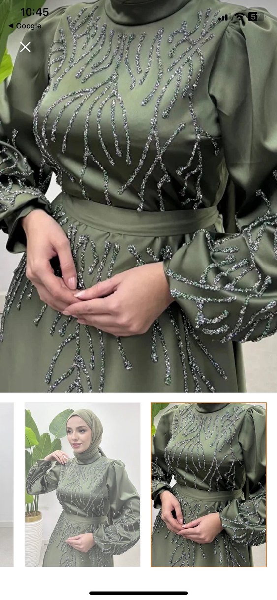 Nakışlı Salaş Uzun Abiye Elbise - Görsel 4