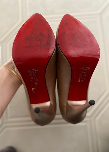 Bej Pliseli Stiletto Kadın Ayakkabı - Görsel 3