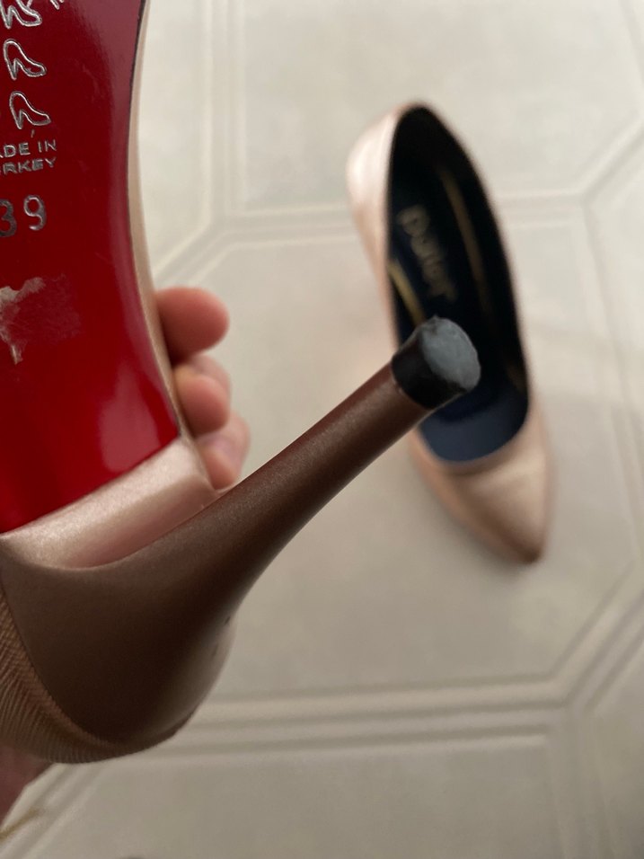 Bej Pliseli Stiletto Kadın Ayakkabı - Görsel 5