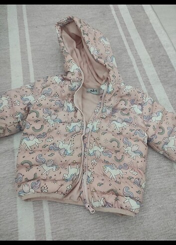 4 Yaş Beden pembe Renk Çocuk şişme mont