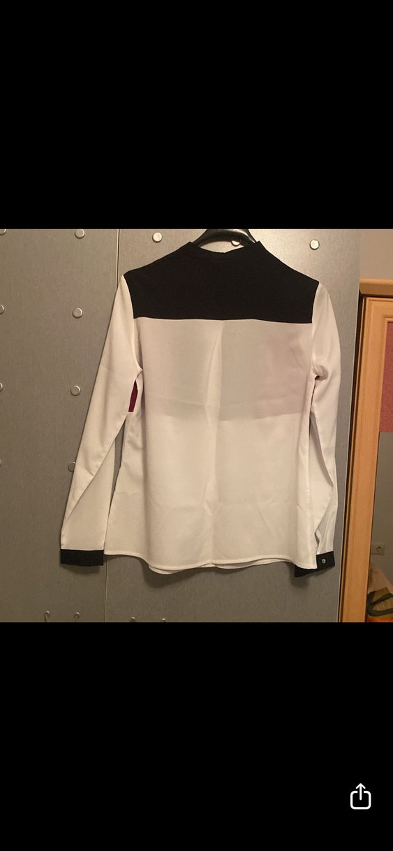 Bordo Siyah Beyaz Düğmeli Uzun Kollu Kadın Gömlek - Görsel 3