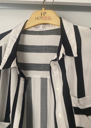 Düğmeli Zebra Desenli Uzun Kollu Gömlek - Görsel 3