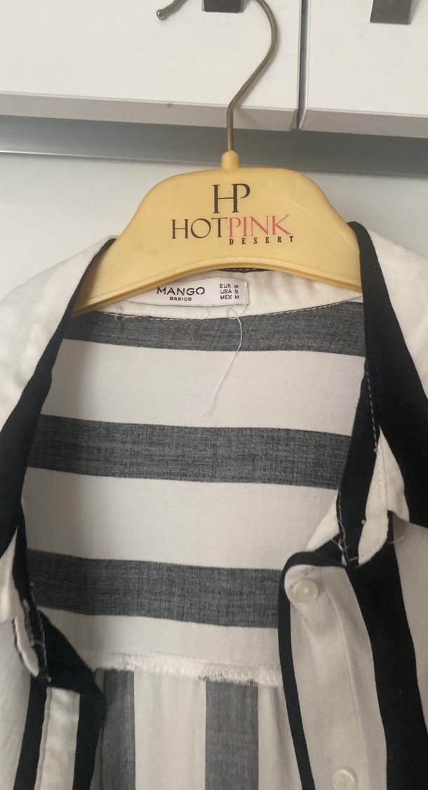 Düğmeli Zebra Desenli Uzun Kollu Gömlek - Görsel 4