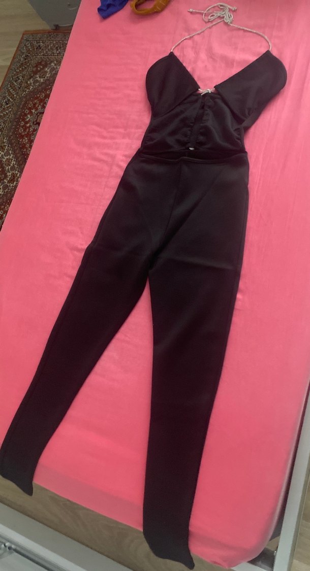 Zincir Detaylı Siyah Kadın Vücut Zinciri - Görsel 3