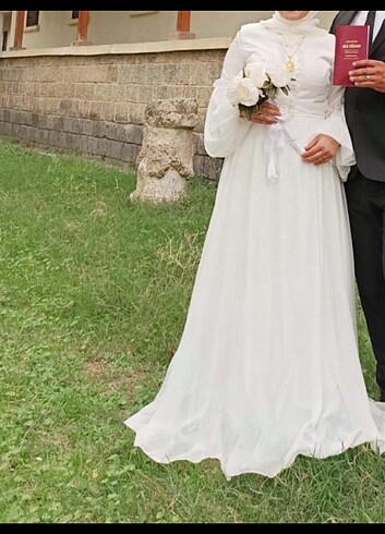 46 Beden beyaz Renk Nikah elbisesi