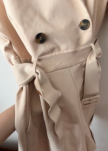 Bej Kısa Kollu Mini Tulum - Görsel 3