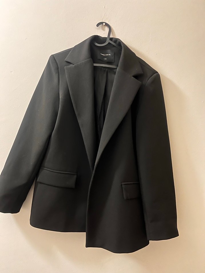 Kadın Siyah Notch Yaka Blazer Ceket - Görsel 2