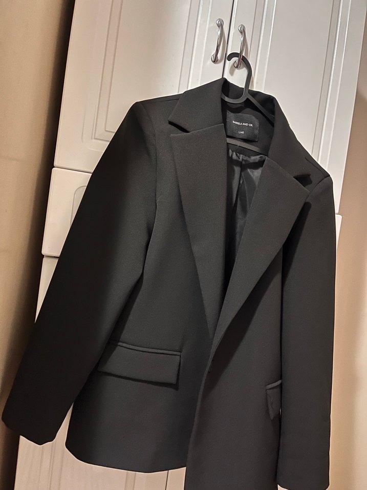 Siyah Kadın Ofis Ceketi - Normal Boy - Görsel 4