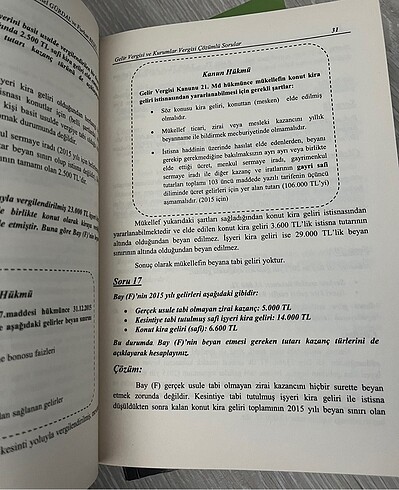Gelir Vergisi ve Kurumlar Vergisi Çözümlü Sorular Temel Gürdal F - Görsel 2
