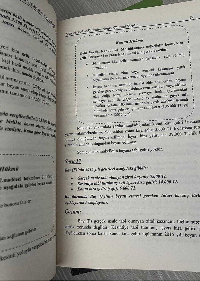 Gelir Vergisi ve Kurumlar Vergisi Çözümlü Sorular Temel Gürdal F - Görsel 2