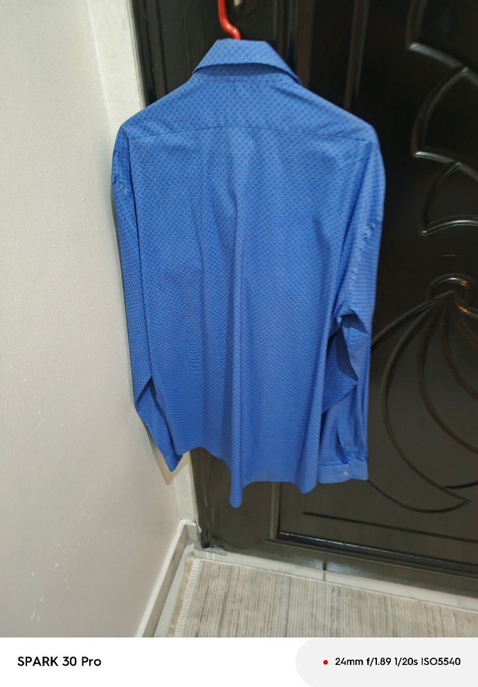 Mavi Düğmeli Erkek Gömlek - Görsel 3