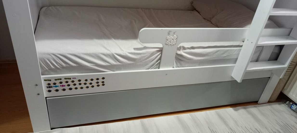 Beyaz Çocuk 2 katlı Ranza Yatak - Görsel 5