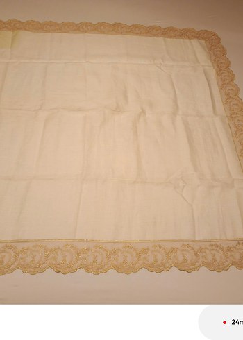 Bej Nakışlı Masa Örtüsü - Görsel 5