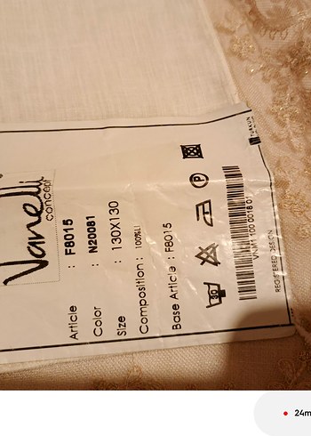 Bej Nakışlı Masa Örtüsü - Görsel 6