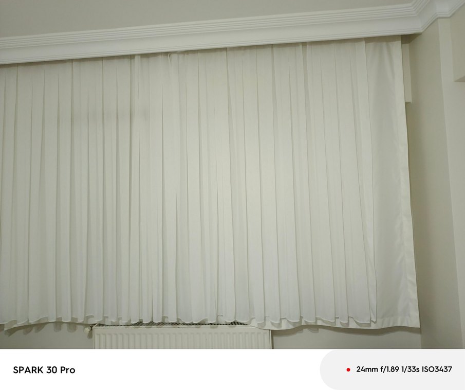 Beyaz Modern Desensiz Perde - Görsel 2