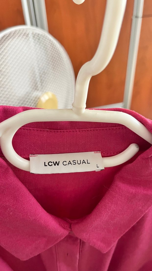 Pembe Keten Uzun Boy Elbise - Görsel 4