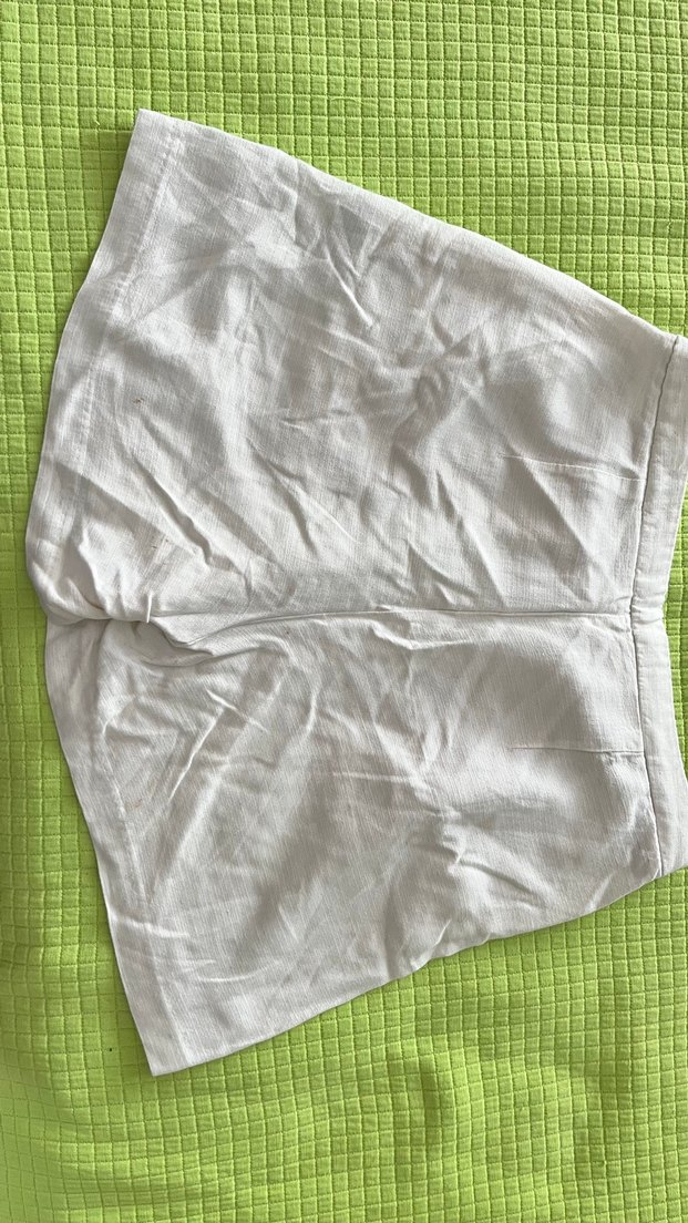 LCW VISION Beyaz Keten Mini Geniş Kesim şort - Görsel 3