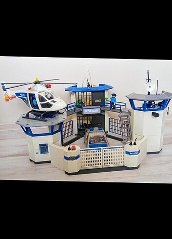 PLAYMOBIL Hapishane / Karakol + Helikopter + Polis Arabası TAM S
