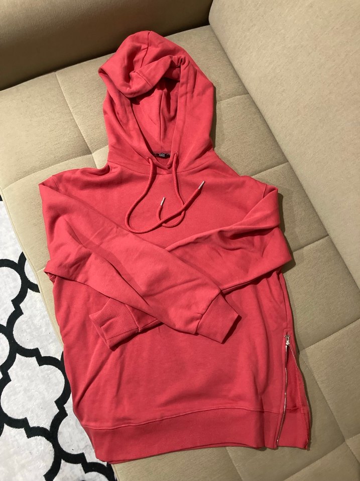 Kadın Kırmızı Fermuarlı Sweatshirt - Görsel 4