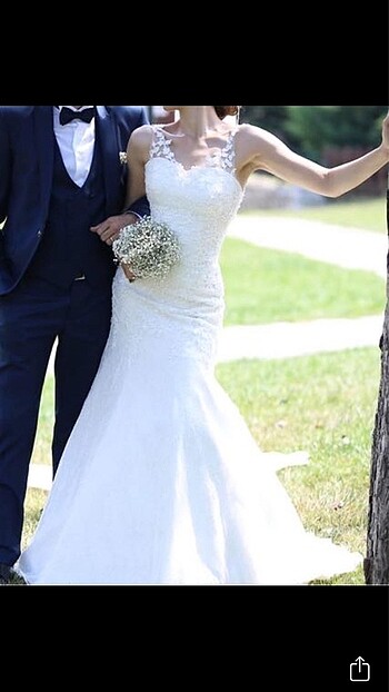 Özel dikim balık model gelinlik