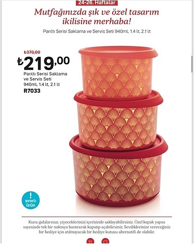 Tupperware saklama kapları