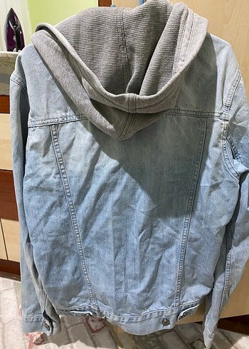 m Beden Gri Düğmeli Erkek Denim Ceket