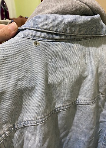 m Beden gri Renk Gri Düğmeli Erkek Denim Ceket