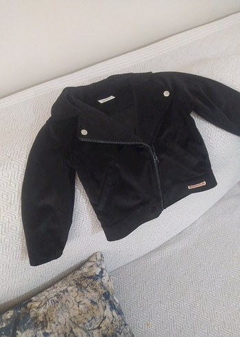 Hudson Kız Çocuk Siyah Fermuarlı Biker Ceket
