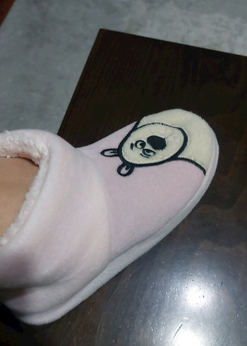 Pembemsi Kız Çocuk Kürklü Nakışlı Terlik - Görsel 3