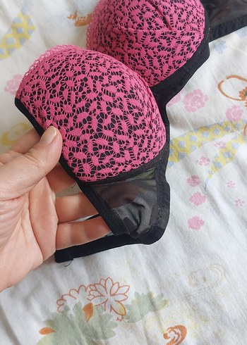 Desenli Pembe Sütyen - Görsel 2