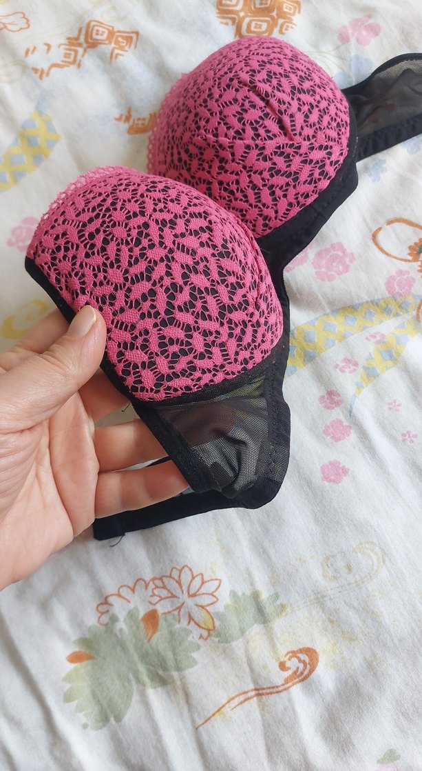 Desenli Pembe Sütyen - Görsel 2