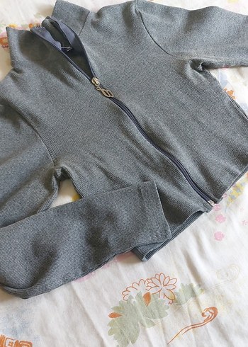 kadın Gri Fermuarlı İnce Ceket - Görsel 2