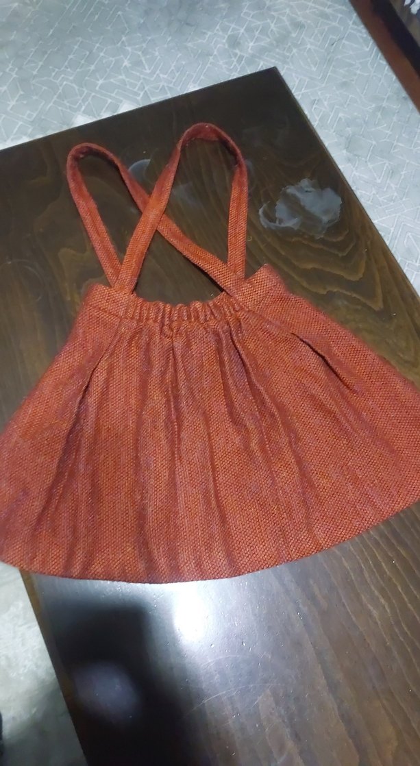 Kız Çocuk Kırmızı Pilili Askılı Elbise - Görsel 3