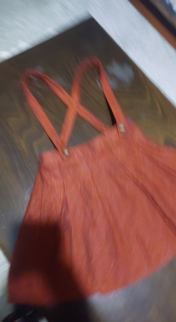 Kız Çocuk Kırmızı Pilili Askılı Elbise - Görsel 2