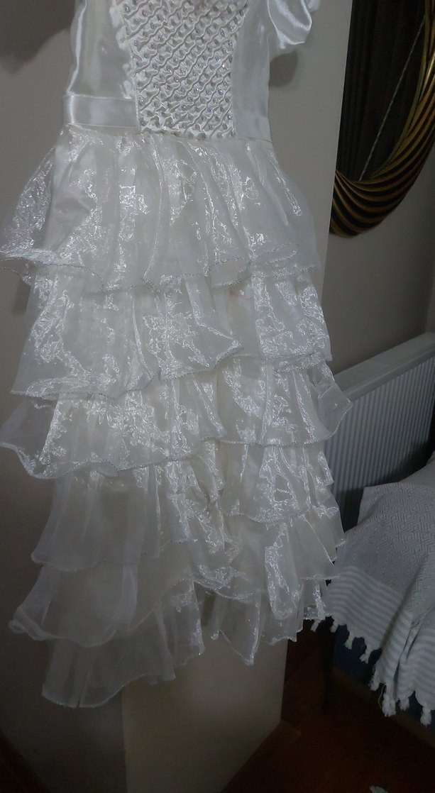 Vintage Beyaz Mini Düğün Elbisesi - Görsel 3