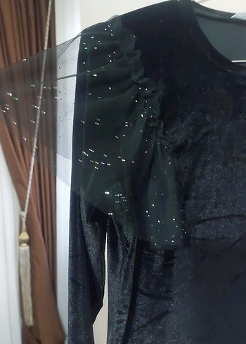 Uzun Kollu Siyah Gotik Bluz - Görsel 2