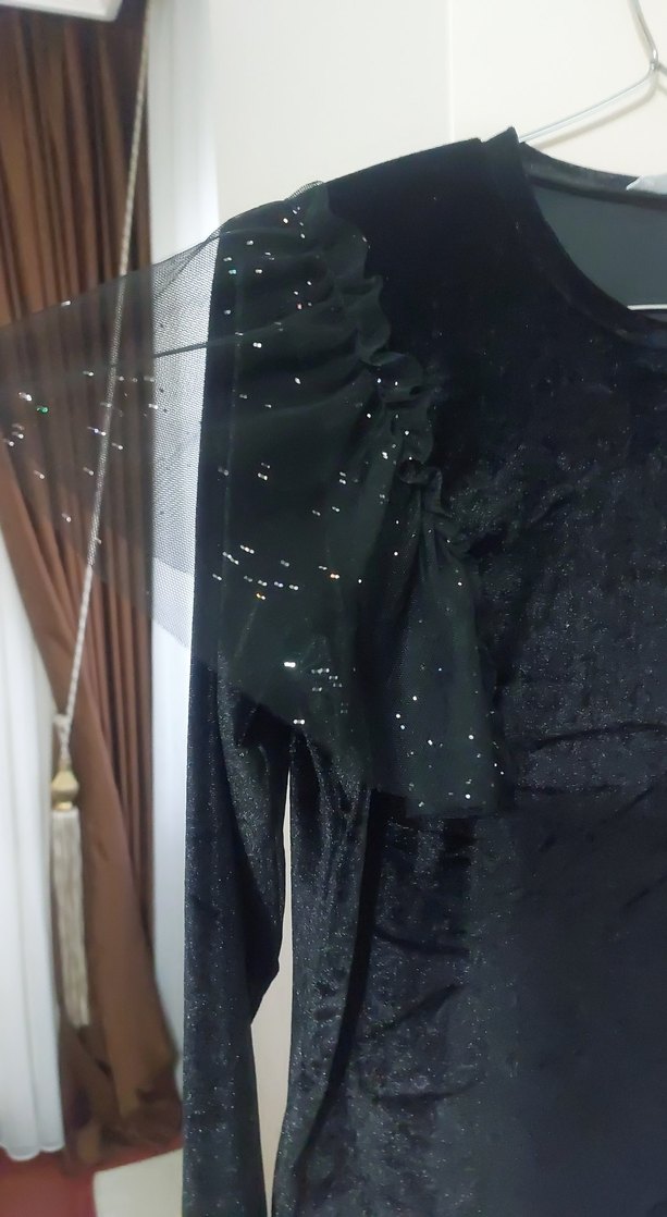 Uzun Kollu Siyah Gotik Bluz - Görsel 2