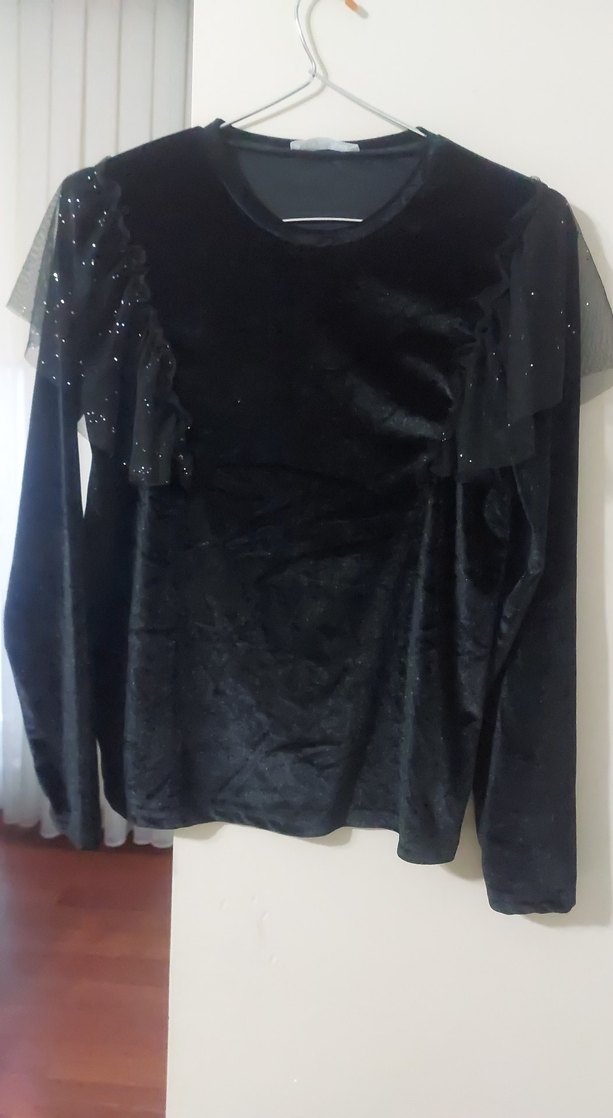 Uzun Kollu Siyah Gotik Bluz - Görsel 3