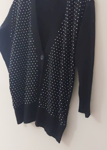 Düğmeli Siyah Midi Hırka - Görsel 5