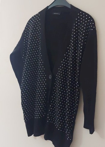 Düğmeli Siyah Midi Hırka - Görsel 6