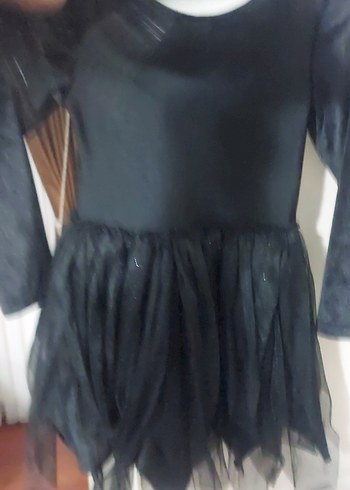 Kız Çocuk Siyah Gotik Dantelli Elbise - Görsel 5