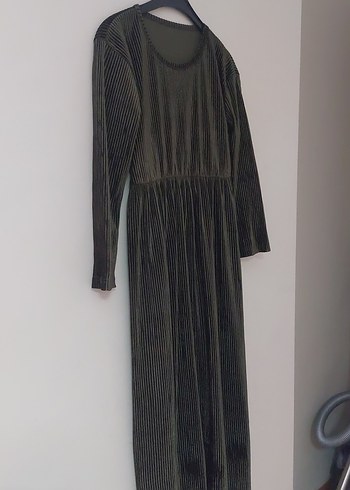 Kadın Siyah Pilili Uzun Kollu Elbise - Görsel 4