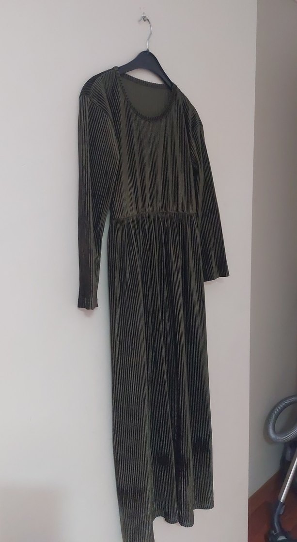 Kadın Siyah Pilili Uzun Kollu Elbise - Görsel 4