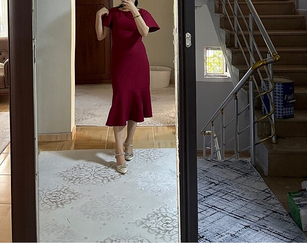 Bordo elbise